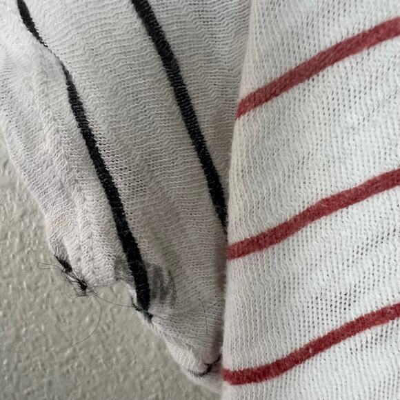 ATM Anthony Thomas Melillo Large Striped Slub Jersey Schoolboy Crew Neck Tee - Picture 6 of 9